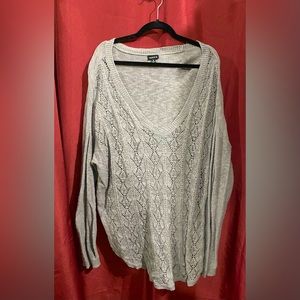 Torrid Oversized Gray Knit Sweater | Size 3 (22/24)
